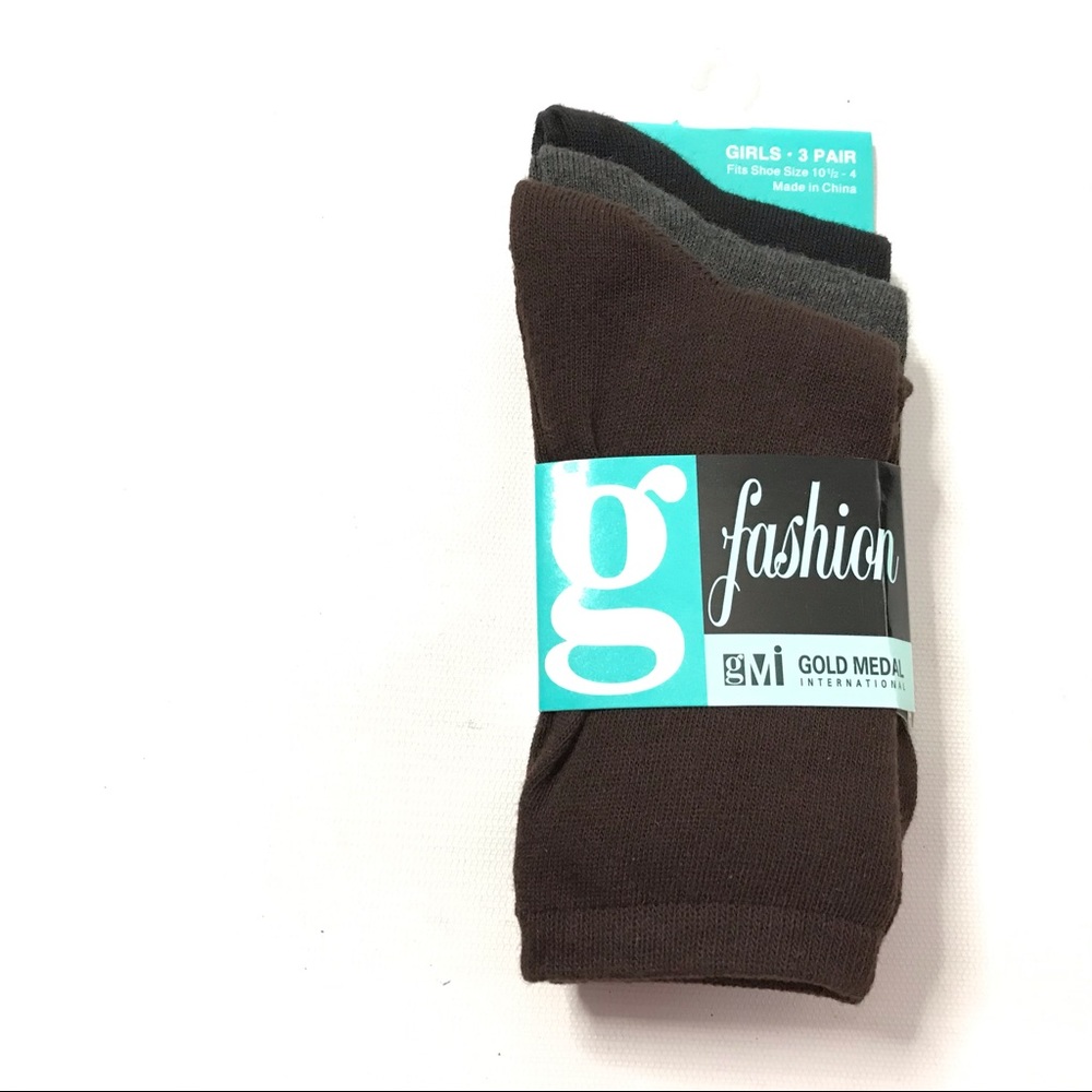 Gold Medal Girls Fashion Sport Socks 3 Pack Shoe
